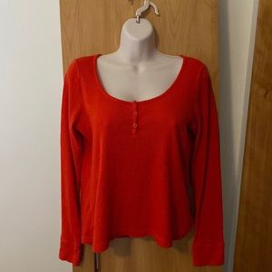 Banana Republic cropped waffle henley